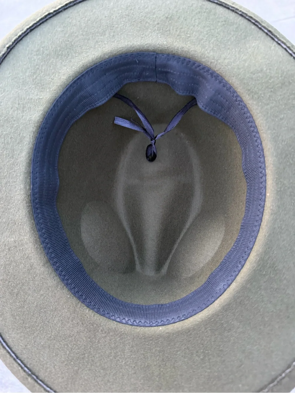 Olive Felt Fedora Hat with Leopard Accent Band